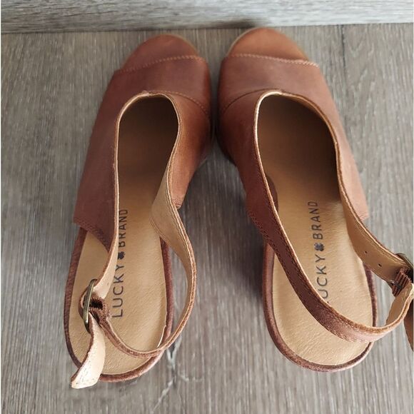 NEW LUCKY BRAND Ovrandie PeepToe Slingback Heels Size 8.5 - Picture 6 of 9